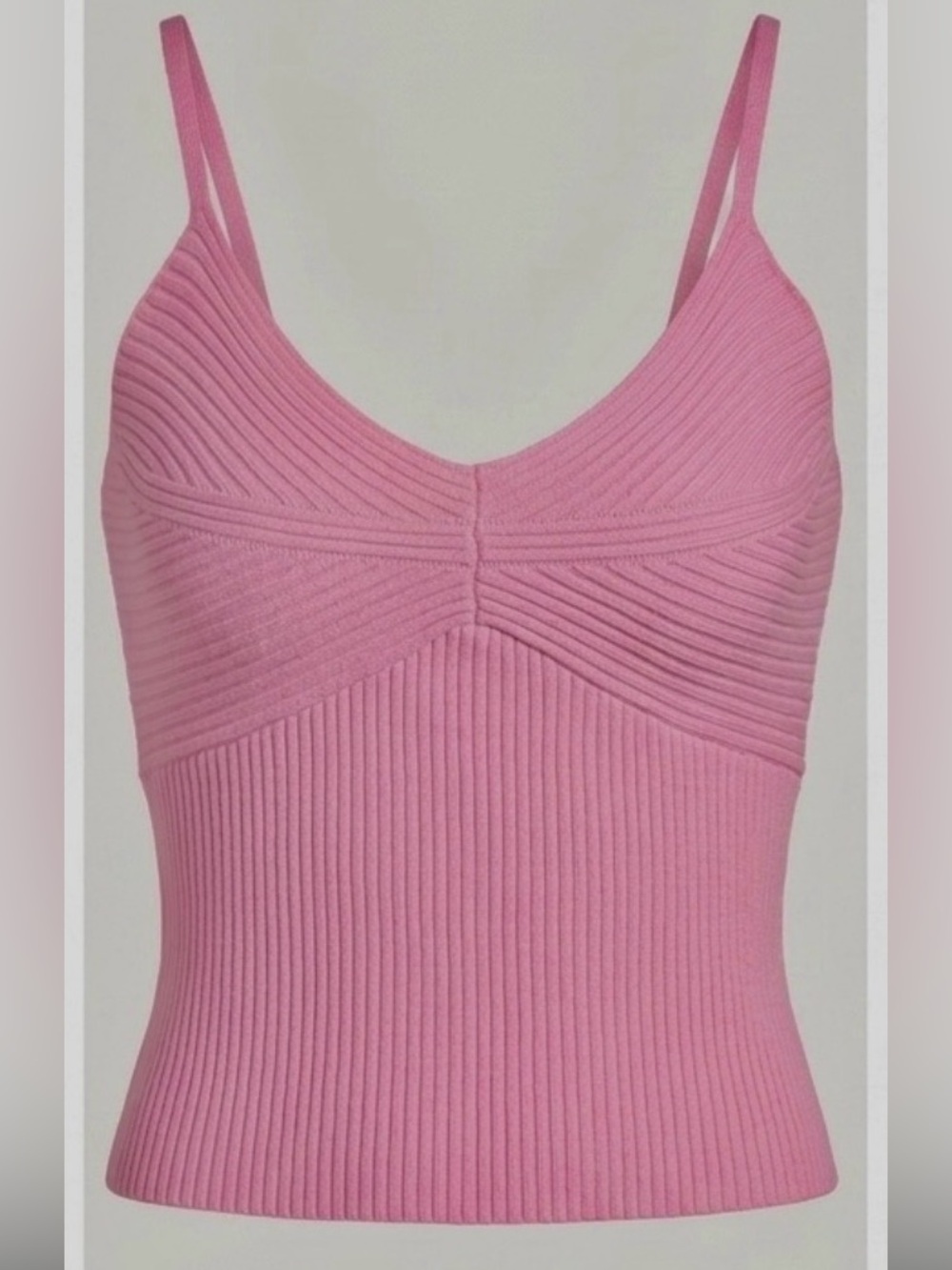 WONDERLAND Pink Ribbed Knit Cami Tank